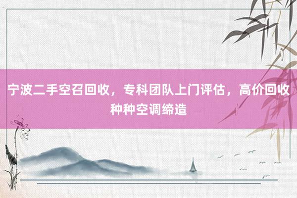 宁波二手空召回收，专科团队上门评估，高价回收种种空调缔造