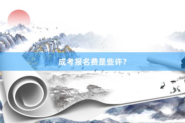 成考报名费是些许？